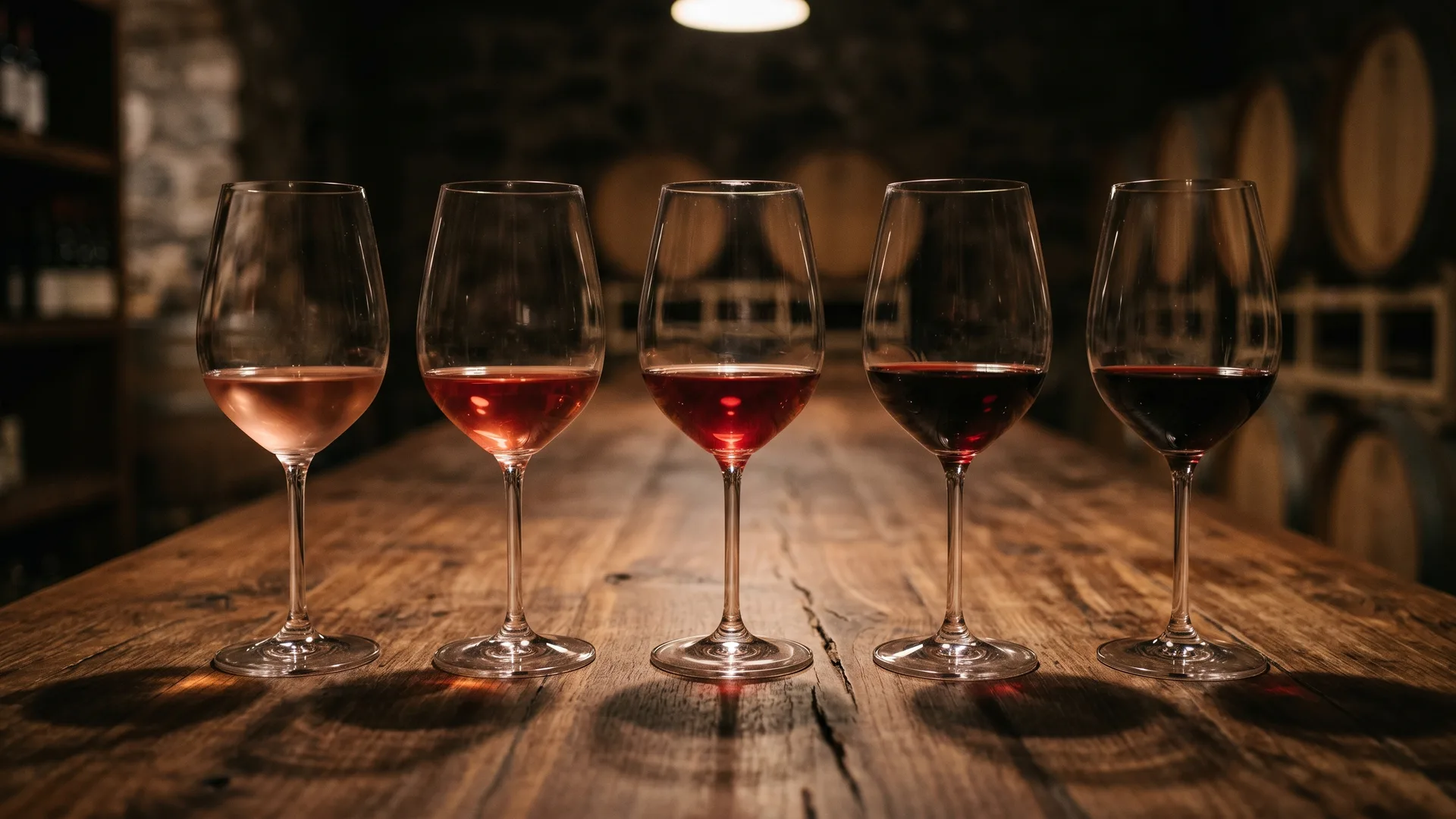 tasting flight on aged wood